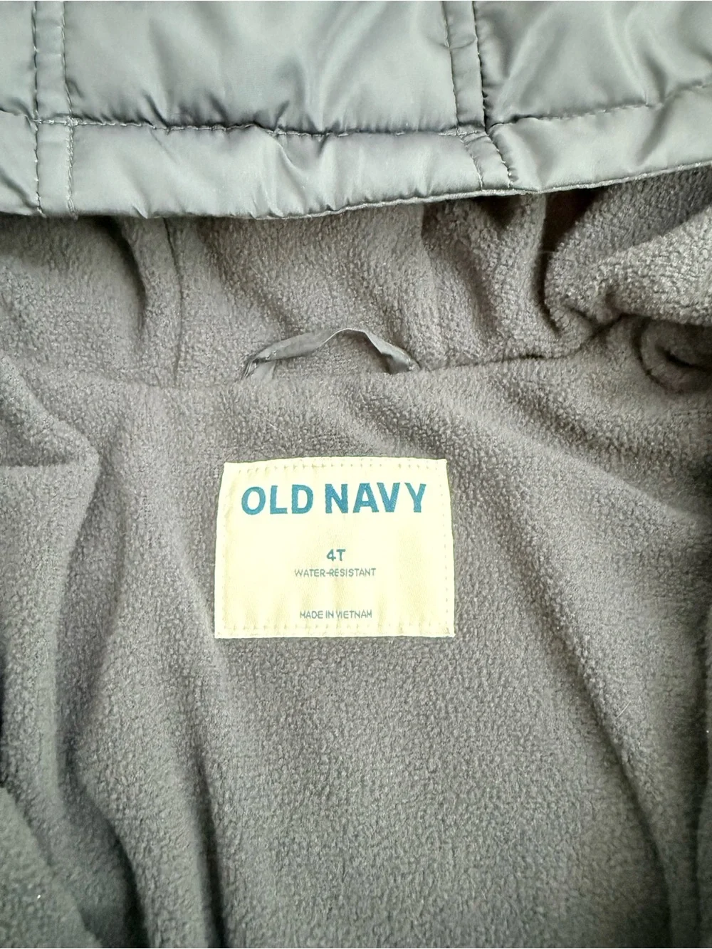 Old Navy Toddler Boy Fleece Lined Hooded Puffer Water Resistant Multi-color 4T